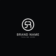 Obraz premium SR Letter Logo Design with Creative Modern Trendy Typography