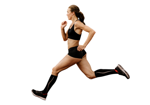 girl athlete runner running isolated - Powered by Adobe