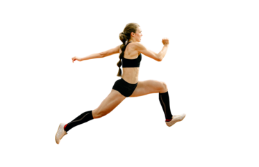 triple jump women athlete isolated