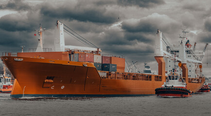 cargo ship in port