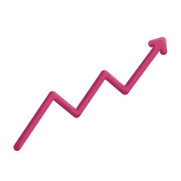 graph with arrow for traffic up 3d icon