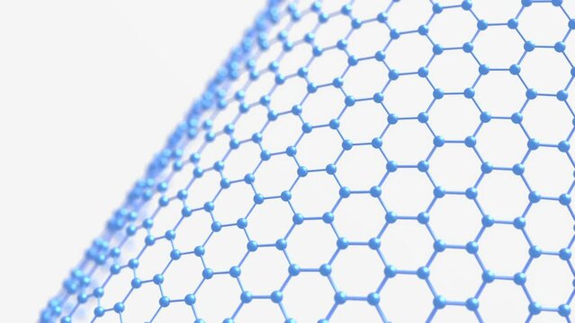 nanotechnology molecular structure 3d animation of a lattice, chemistry background loop animation, can be used to represent graphene, superconductivity or a futuristic background