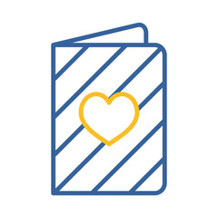 Greeting card with heart vector icon