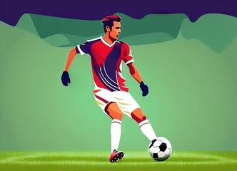 Fototapeta premium soccer player kicking ball