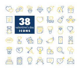 Valentine day set vector icons