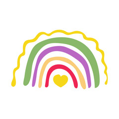 Obraz premium Modern Abstract Rainbow for kids room poster. Geometric Scandinavian wall art print.