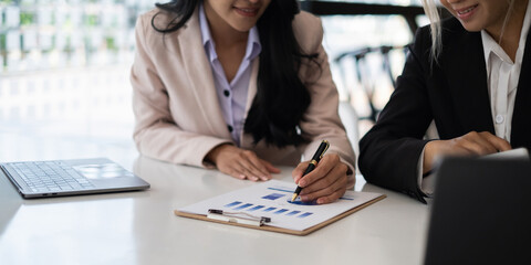 Business team discuss at meeting room. Financial accountant , consultation, planner , meeting , introduction concept