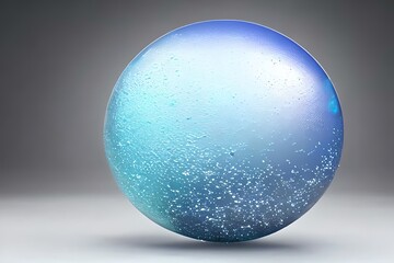 A sphere-shaped splash of water on a white background in 3D illustration. Generative AI
