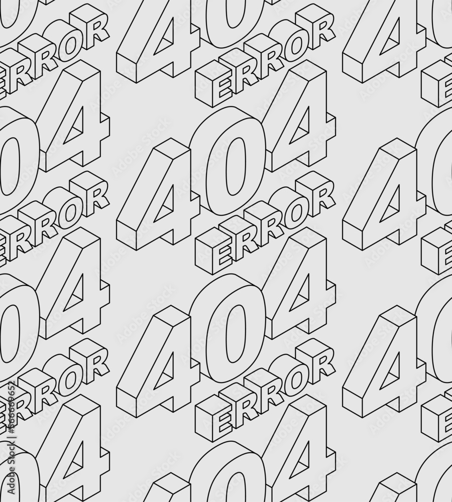 Poster 404 error pattern seamless. there is no such page on internet background. stub for the site. 404 not