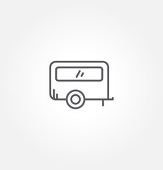camping home, caravan icon vector illustration logo template for many purpose. Isolated on white background.