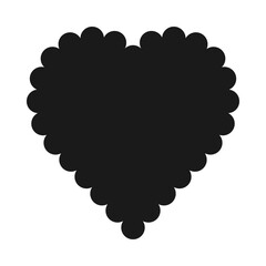 Scallop Edge Love Heart Silhouette Icon