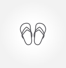 flip-flops icon vector illustration logo template for many purpose. Isolated on white background.