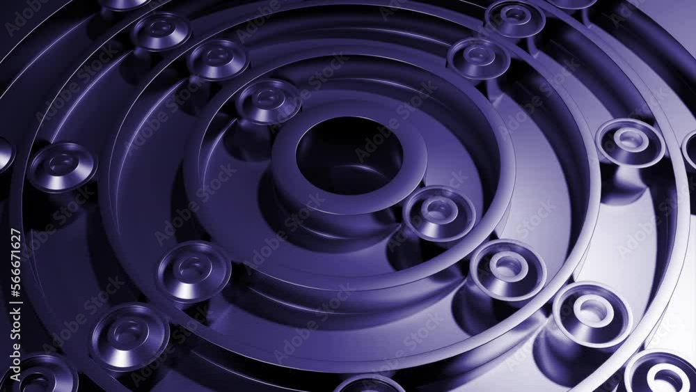 Poster pink and purple background made in 3d format. design. a toy rotating maze with playing circles.