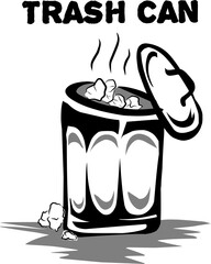 Illustration of the trash can 