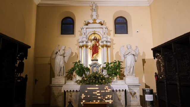 Interior of Episcopal Complex of the Euphrasian Basilica in the Historic Centre of Porec in Croatia. Unesco World Heritage Site. Religion and christianity. Historic holidays. 