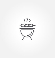 satay, barbecue icon vector illustration logo template for many purpose. Isolated on white background.