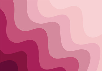 A modern dynamic color tone of a motion wave background of curved stripes in soft pink and dark red. Vector illustration. Template for wallpaper, cover decoration, fabric, poster