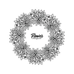 Original vector illustration. Floral wreath in vintage style.