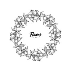 Original vector illustration. Floral wreath in vintage style.
