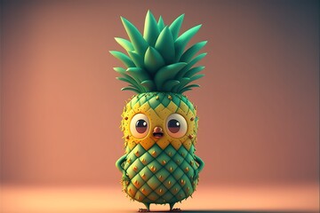 Cute Pineapple. Generative AI