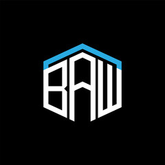 BAW letter logo abstract creative design. BAW unique design  © Anar
