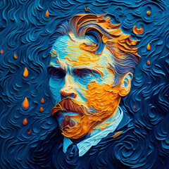 male portrait painting, Generative AI