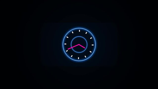 digital analog clock and watch time on black background