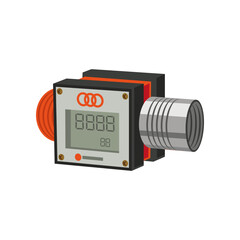 Fototapeta premium Electric pipe pressure meter vector illustration. Cartoon measuring counter with consumption indicator isolated on white background. Device, measurement concept