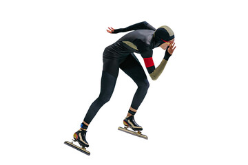 male athlete speed skater in track © sports photos