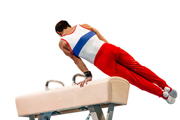 gymnast athlete exercise pommel horse
