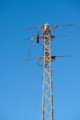 electricity tower with electric cables