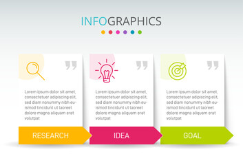 Fototapeta premium Vertical infographic design with icons and 3 options or steps. Thin line. Infographics business concept. Can be used for info graphics, flow charts, presentations, mobile web sites, printed materials.