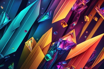 Colorful abstract backgrounds with color line bars and depth