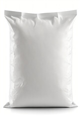 Bag or white plastic canvas sack for rice or agriculture product isolated on white background