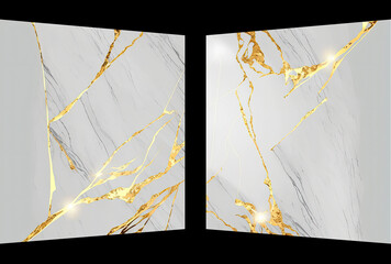 Golden marble texture. Elegant geometric template.Grey marbled stone design frame. Gray textured. Simple and sophisticated. 