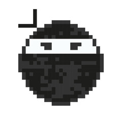 Obraz premium Face ninja. Pixel art emoticons. Vector illustration.