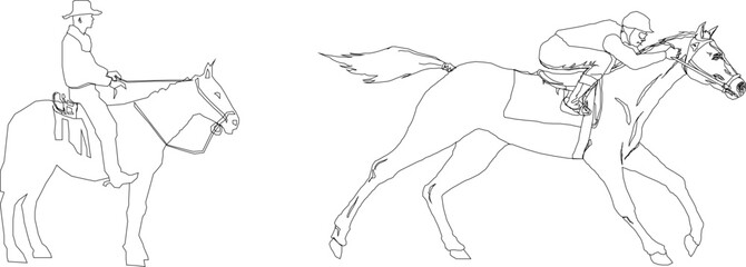 Equestrian athlete illustration vector sketch