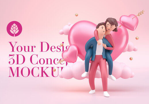 Valentine's Day Concept Mockup