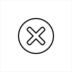 Delete icon, flat design style isolated on white background