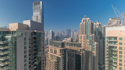 Panorama of downtown Dubai city aerial