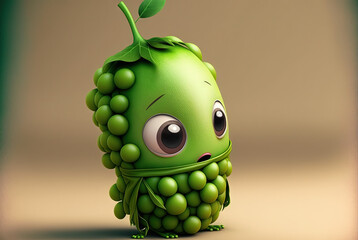 Cute Pea Pod Character