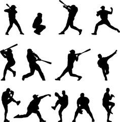 Vector sketch of a person playing baseball