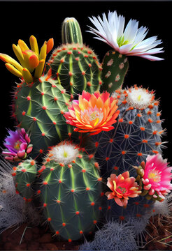 cactus and flower