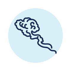 Cloud black line icon. Chinese art.