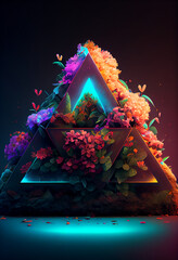 beautiful triangle flowers display design created by generative ai