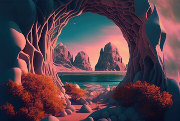 fantasy landscape. Colorful landscape.