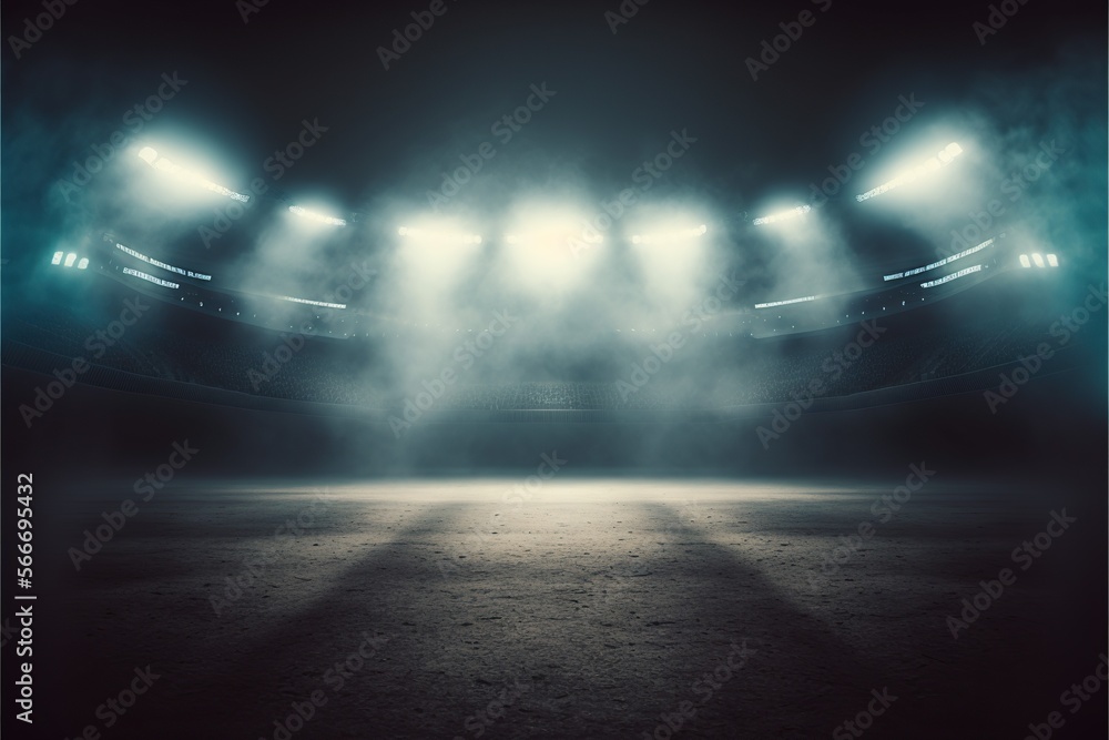 Wall mural stadium with lights background for display.