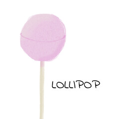 Candy illustration pink color isolated on white background