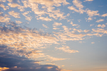 Obraz premium sunset sky with clouds, panorama, background