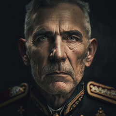 Portrait of a war hero, Portrait of a General, portrait of a office, portrait of a dictator